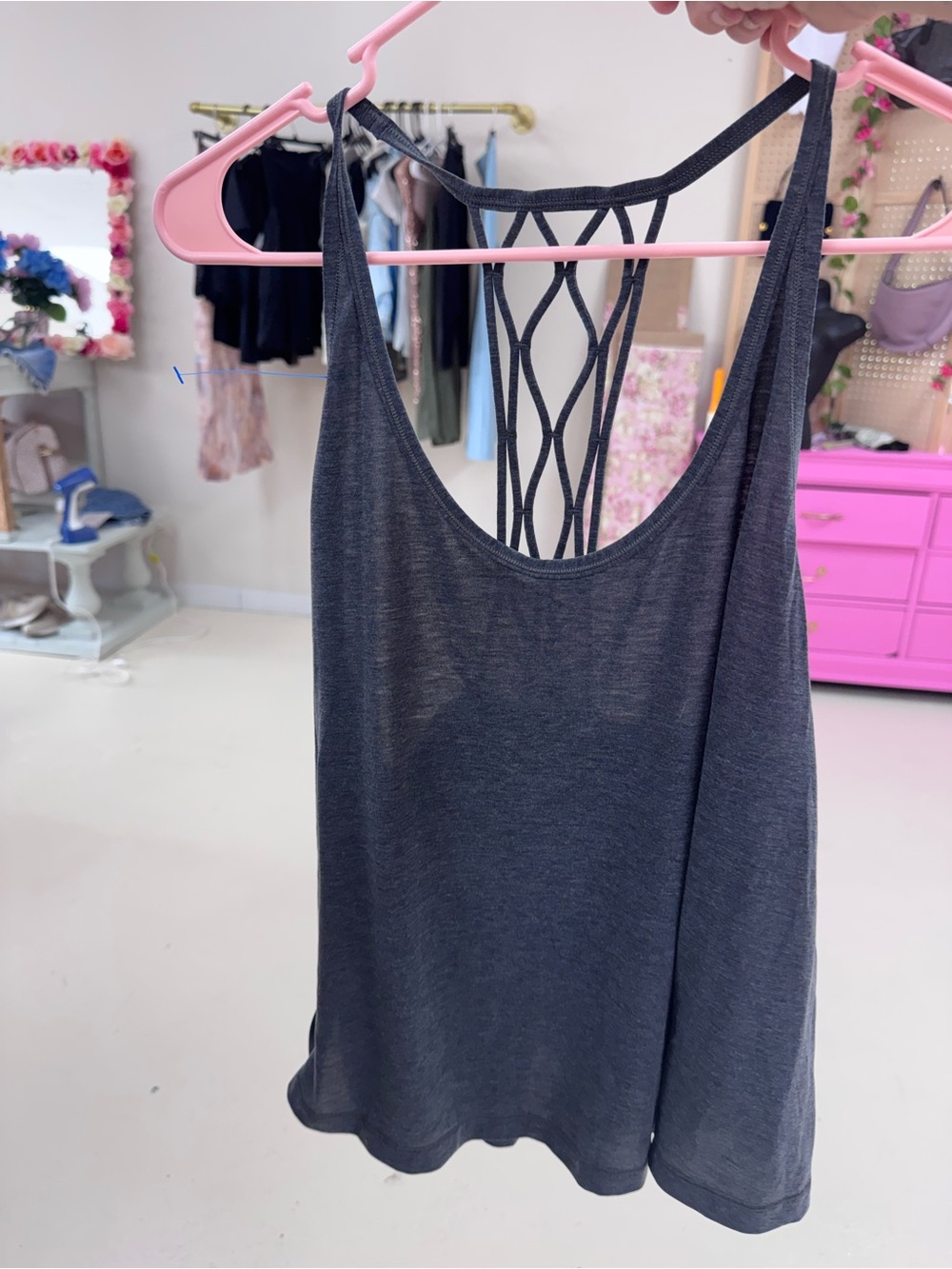 lululemon athletica Slate Gray Lattice-Back Tank